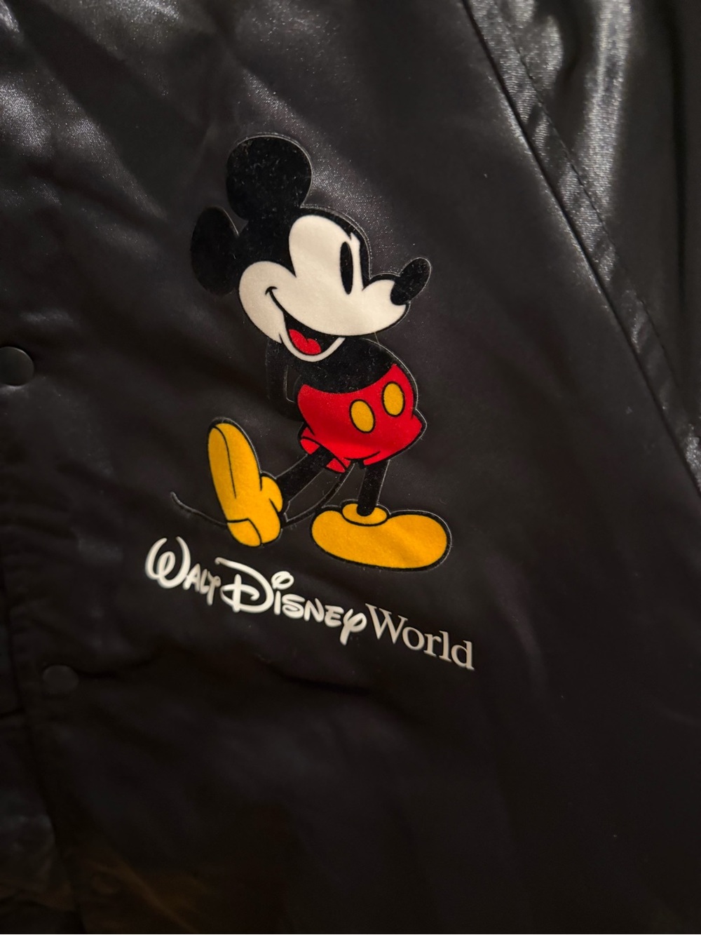 Disney Mickey Mouse Black Bomber Jacket with Striped Trim NWT - Picture 4 of 8
